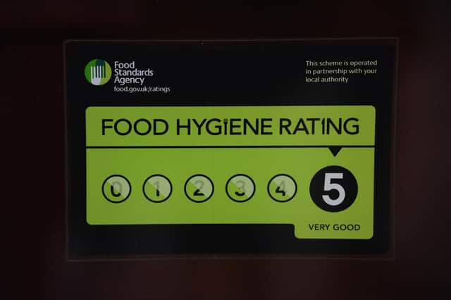 Food hygiene is rated from zero to five.