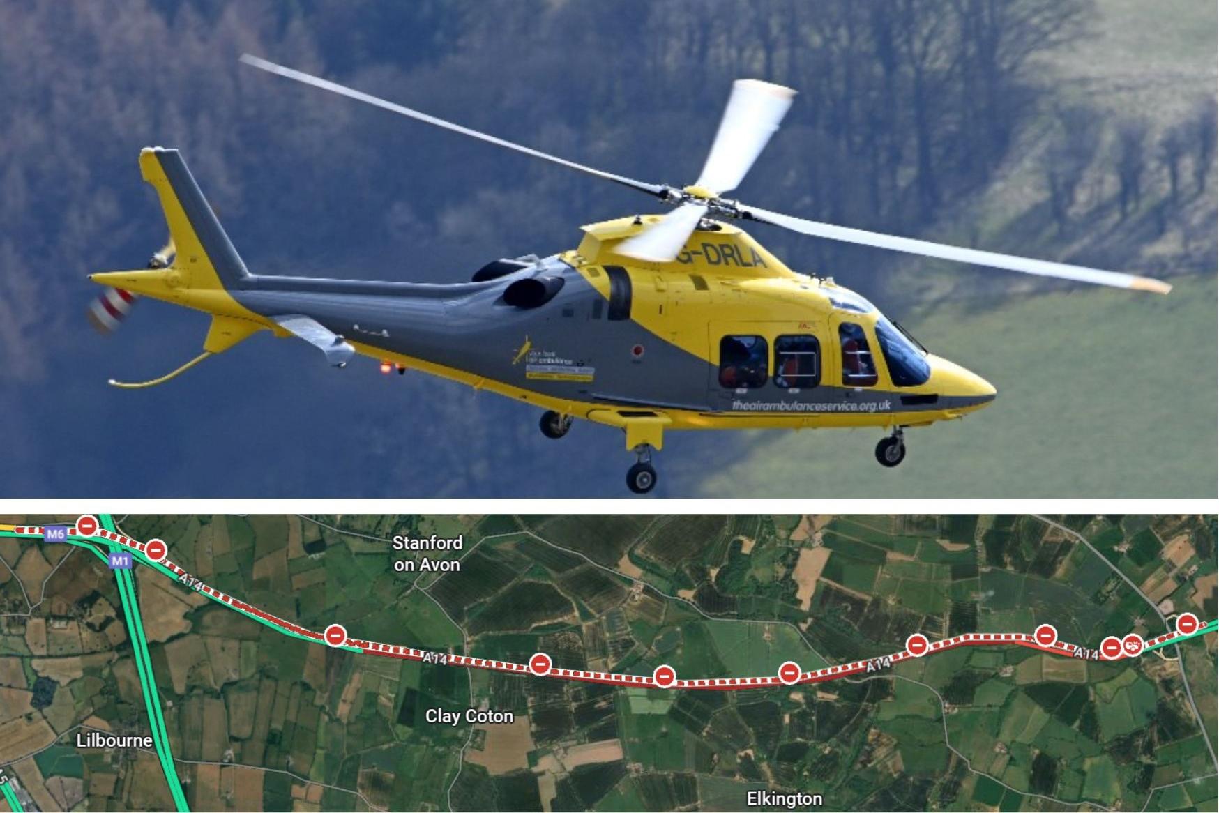 Northamptonshire A14 motorway junctions remain closed after person ...