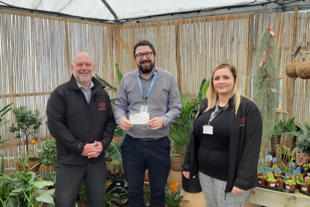 Weston Favell Shopping Centre manager Kevin Legg and marketing manager Zoe Butler with Ben White, the Retail Operations Manager for St. Andrew’s Healthcare