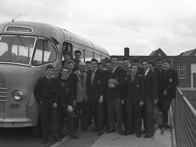 Bective Secondary Modern School, Northampton, boys off on a rugby tour, March 28, 1960