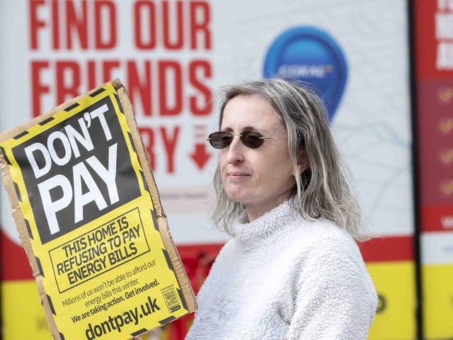 Protestors gathered in Market Square on Saturday (October 1) to demonstrate against the rising energy prices and cost of living crisis. There was also a symbolic bill burning.