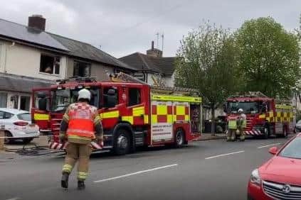 Investigations are already under way into the cause of a blaze in a house in Kingsley Road on Tuesday morning. Nobody was injured. Photo: @NNweather