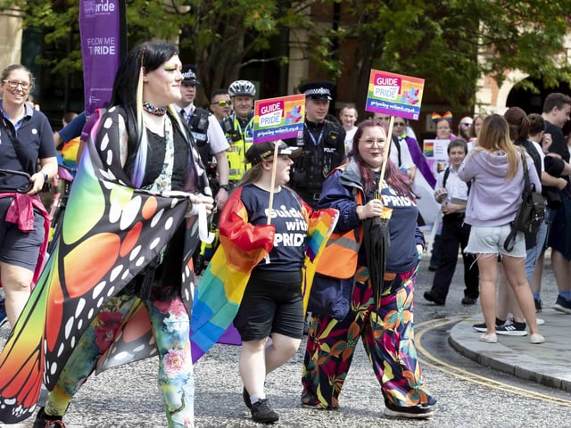 A parade made its way through the town centre before finishing at the university's Waterside campus as Northampton Pride took place on Saturday July 8, 2023.