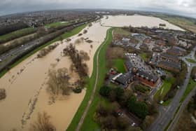 Flooding of the River Nene in Northampton on Wednesday, January 3, 2024. Pictured between Brackmills Industrial Estate and White Mills Marina - including Billing Aquadrome. Photo: David Jackson.