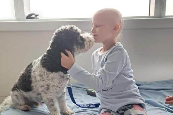 Lottie with Smartie the therapy dog
