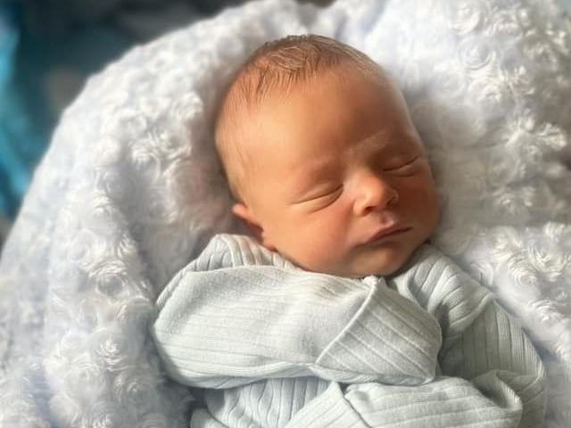 Louie-James born at 3.59am on June 8 at Northampton General Hospital, weighing 6lbs 7oz.