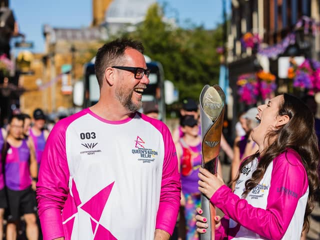 The sunshine shone on Sunday, July 10 as the baton relay passed through town.