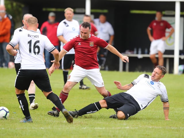 Harpole Legends played Cobblers Legends to mark the village club's milestone birthday