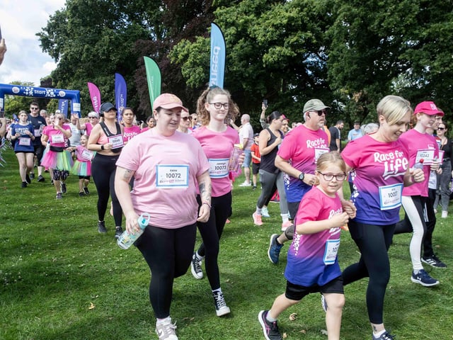 Abington Park turned pink on Sunday July 14 for the 3k and 5k Race for Life events.