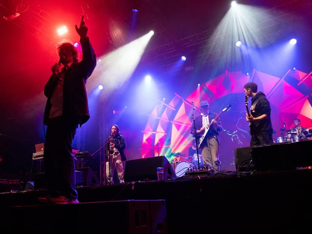 Fat Dog on stage at Shambala Festival, Friday, August 22, 2025. Photo by David Jackson
