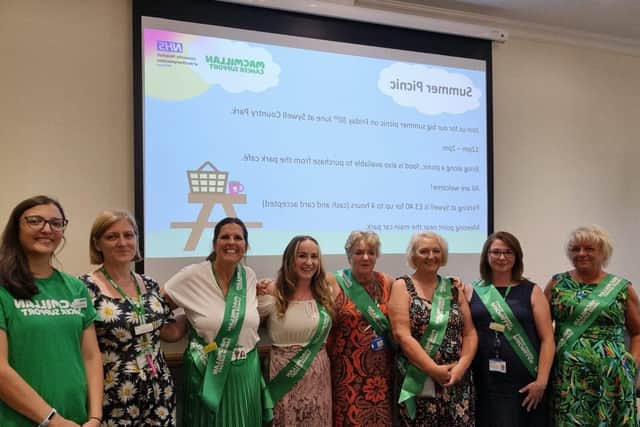 Skye and Liz with the Macmillan team in Northampton