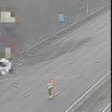 The scene of the collision on the M1 northbound. Photo: Motorway Cameras.
