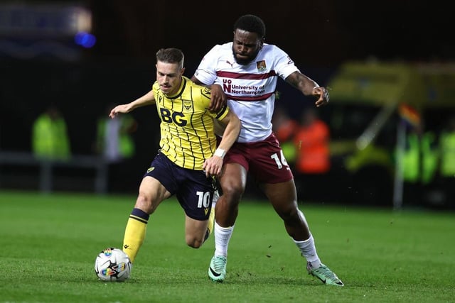The way the game unfolded, with Oxford dominating possession, meant he had little to go on but he worked hard and gave Cobblers a presence up top. Just lacked the support at times to turn promising counter-attacks into something more meaningful... 6.5