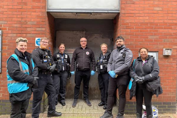 The clean-up team helped remove dozens of graffiti tags from around Northampton town centre