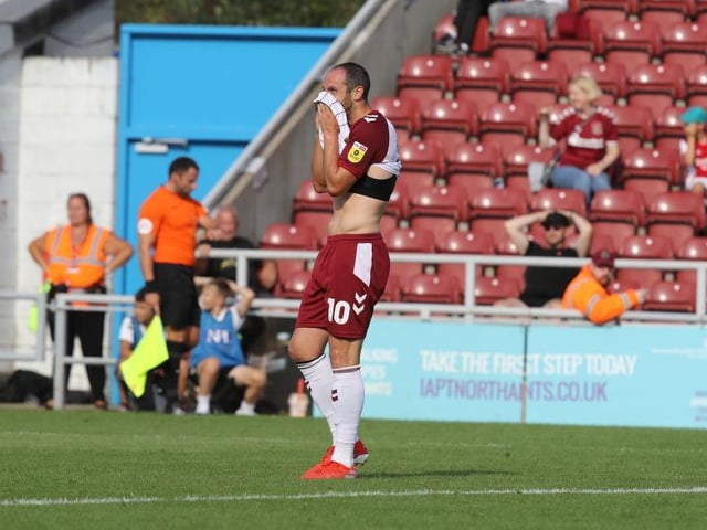 His header looked destined to nestle into the top corner but it dropped agonisingly the wrong side of the post... 5.5