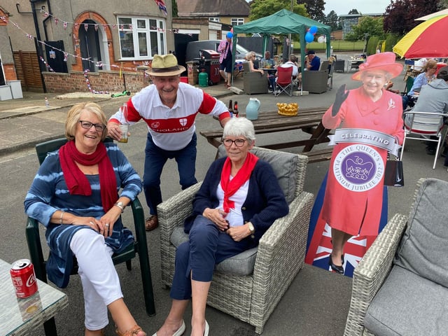 Rushmere Avenue celebrated with a cardboard cut out of the Queen.