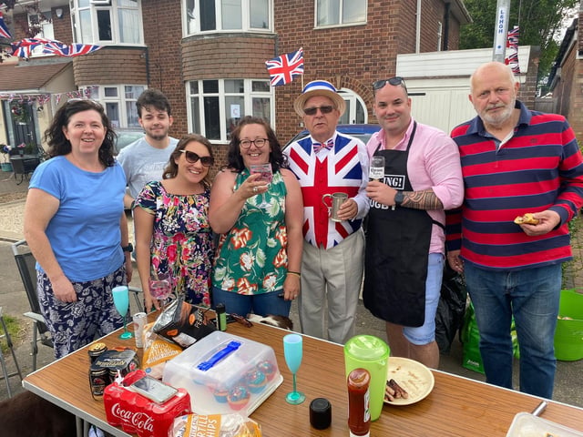 Homemade cakes, blow up crowns and ping pong kept residents in high spirits in Fir Tree Walk, Weston Favell.