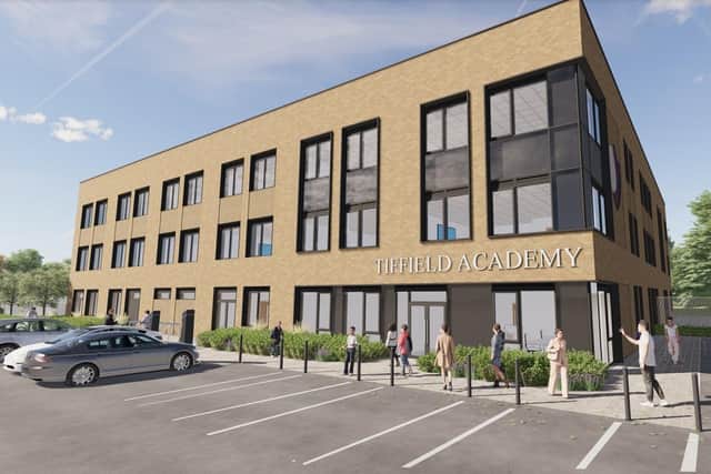 A 3D illustration of what the three-storey SEND school could look like. (Credit: West Northamptonshire Council)