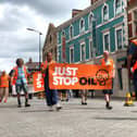 Just Stop Oil protestors were moved off Wellingborough Road on Saturday (June 24).