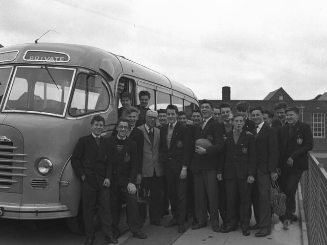 Bective Secondary Modern School, Northampton, boys off on a rugby tour, March 28, 1960
