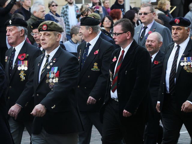 2014 - Remembrance Sunday parade and service in Northampton town centre.