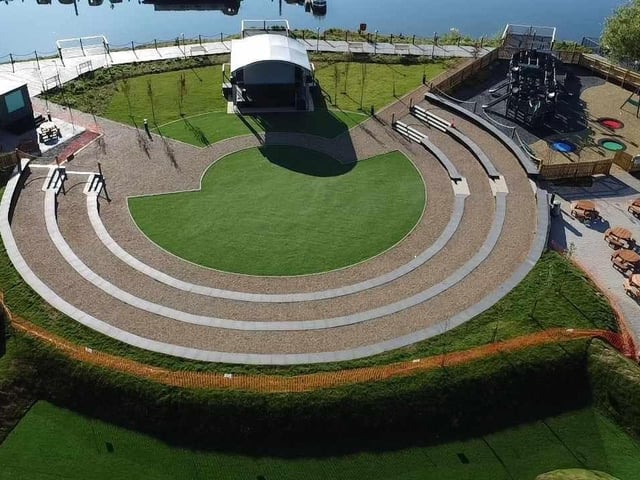 The new waterside amphitheatre.
