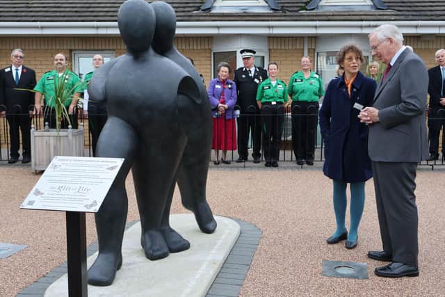 -L to R, Beatrice Hoffman (Sculptor) and HRH His Royal Highness, The Duke of Gloucester