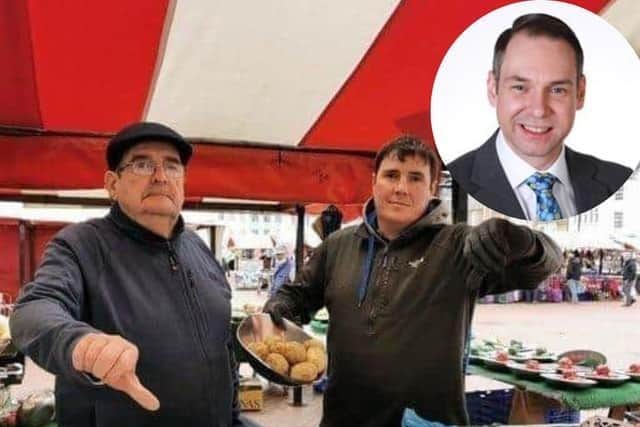 Fitzy and his son (main picture) and Councillor Daniel Lister (inset).