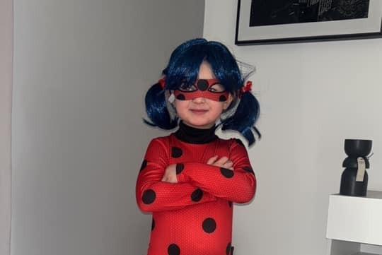 Millie, aged three, as Miraculous Ladybug.