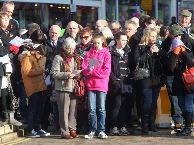 2014 - Remembrance Sunday parade and service in Northampton town centre.