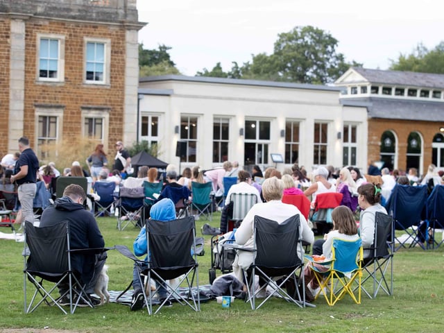 Crowds gathered in the grounds of Delapre Abbey to watch The Greatest Showman on an outdoor screen on Sunday (August 4).