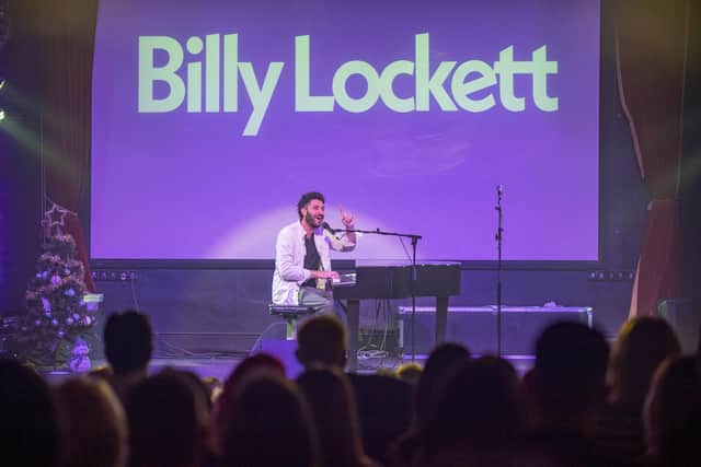 Billy Lockett on stage at The Picturedrome, Northampton, December 19, 2022. Photo by David Jackson.