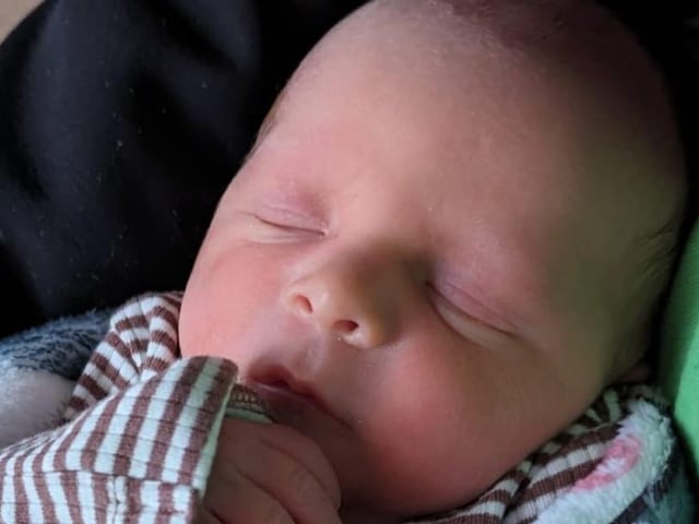 Leon born on January 10 at 1.43am, weighing 5lbs 12oz.