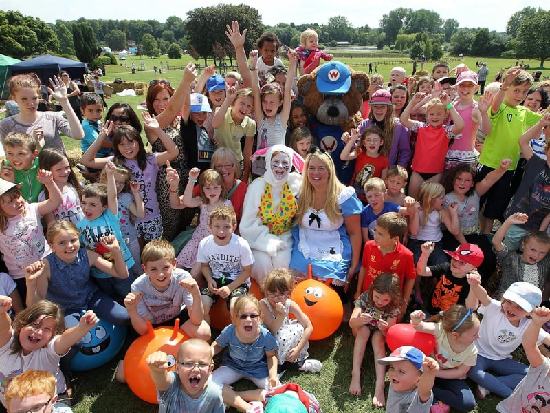 2014, An Alice In Wonderland day at Wicksteed Park with Alice, the White Rabbit and Wicky Bear, with a world record attempt for the most people eating jam tarts simultaneously