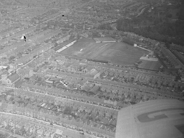 Aerial pic of County Ground, Northampton, year unknown