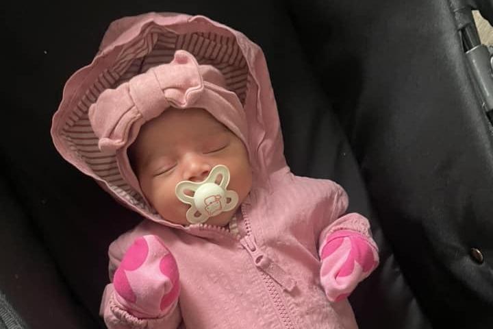 Malaya Rose born at 12.44pm on September 25 at Northampton General Hospital, weighing 8lbs 4oz.
