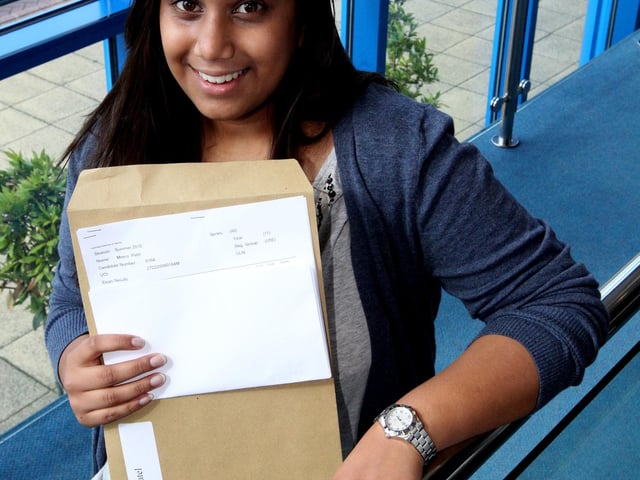 GCSE 2010 exam results day at Northampton High School (All girls school), Wootton Fields, Newport Pagnell Road, South Northants. Meera Patel