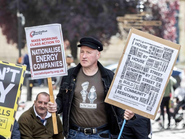 Protestors gathered in Market Square on Saturday (October 1) to demonstrate against the rising energy prices and cost of living crisis. There was also a symbolic bill burning.