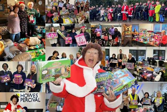 Mother Christmas with many of the donations