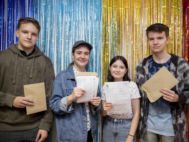 Thomas Becket Catholic School's high achievers. Left to right: Danas Jonaitis, Sofja Sachonenko, Maire Hewitt and Ethan Pettifer.
