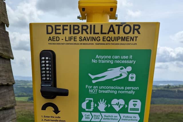 Exterior of Turtle Defib Cabinet’s solar and wind powered defib cabinet