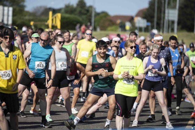 Hundreds of runners took part in the race on Sunday June 25, which started and finished at Sixfields stadium.
