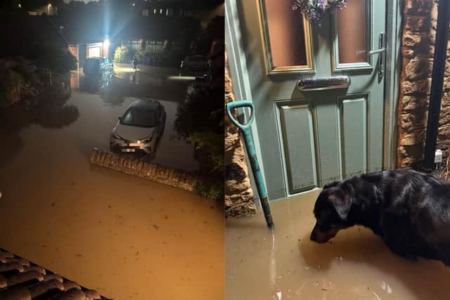 Flooding in Dallington at the start of the week.