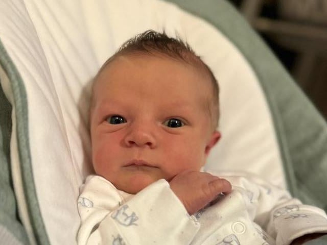 Huxley David born at 3.44am on October 25 at Northampton General Hospital, weighing 7lbs 5oz.