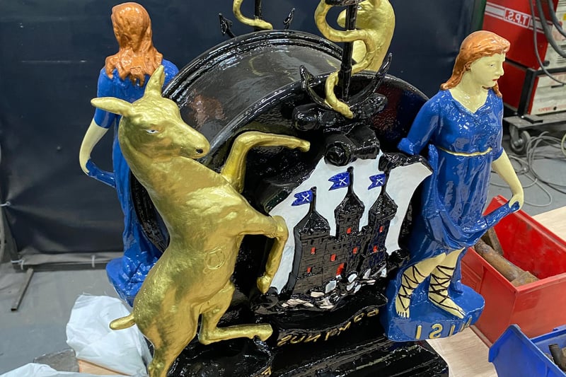 Smiths of Derby have hand painted the new aluminium deer and the Coat of Arms of Edinburgh, which sits at the top of the clock.
