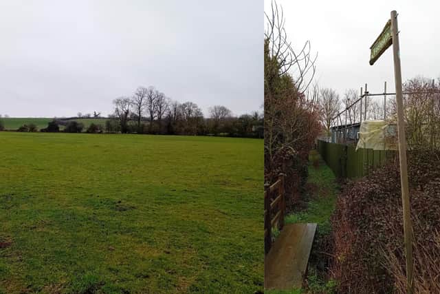 The field behind the old recycling centre has been earmarked for development Photo: Wollaston Parish Council