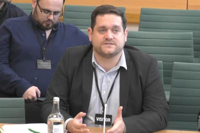 Martin Steers talking to the DCMS Select Committee