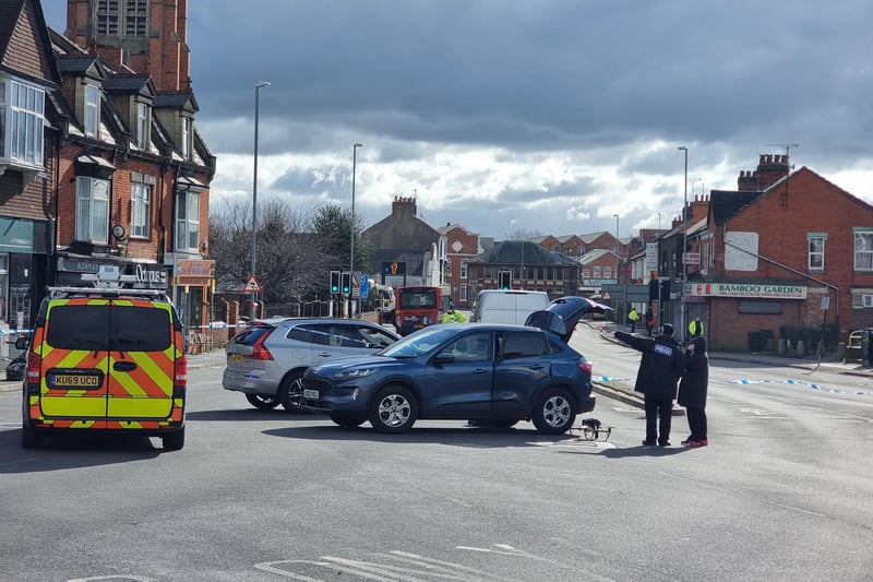 Pictures from the scene at midday. The incident happened at 8.40am today (Monday).