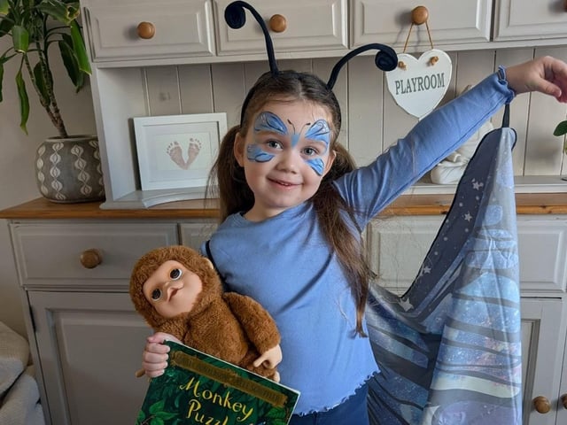 Georgia, aged five, as the Butterfly from Monkey Puzzle.