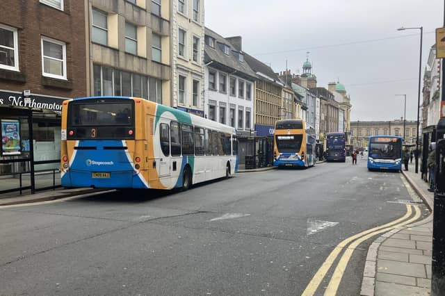 Bus stops at the Drapery, in Northampton town centre.
Credit: Nadia Lincoln LDRS